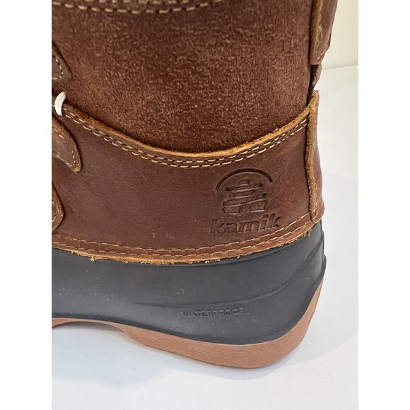 Kamik Simona Mid Winter Boot Womens Sz 6 Waterproof Classic Dark Brown Leather - Picture 6 of 14